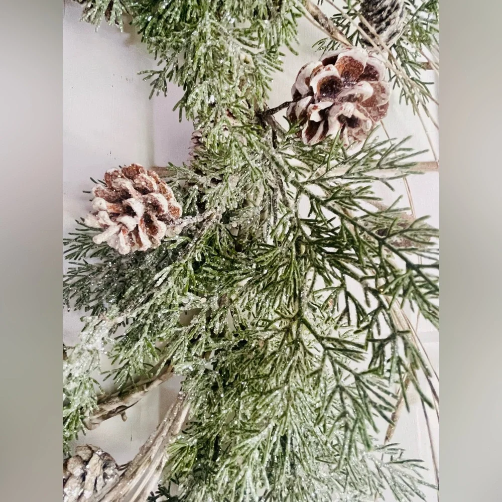 Birch Tipped Cedar Wreath
